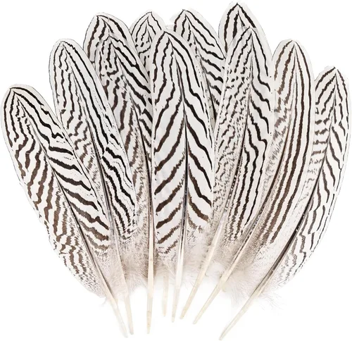 Miniatura 8 de Daieeparty 12 plumas de faisán a granel, plumas manchadas naturales para manualidades, decoración del hogar