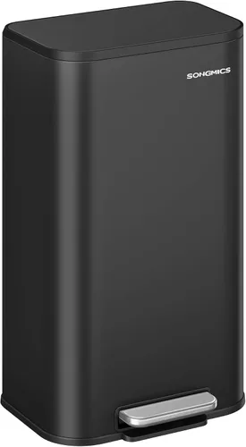 Miniatura 7 de SONGMICS Basurero de Cocina, Bote de Basura de 8 Galones (30 L) con Tapa, Acero Inoxidable, Cierre Suave y se Mantiene Abierto, Cubo Interior, Pedal