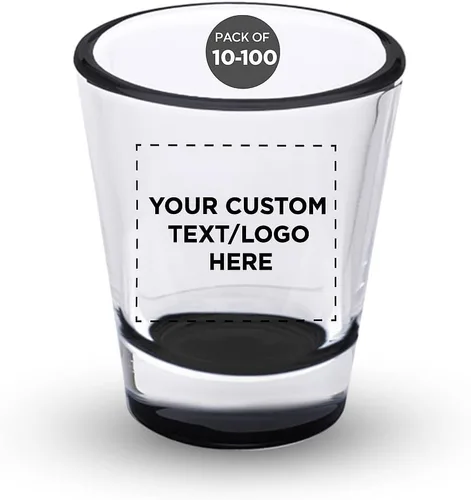DISCOUNT PROMOS Vasos de chupito personalizados de 1.75 onzas, juego de 10/50/100, paquete personalizado a granel, ideal para recuerdos de boda,