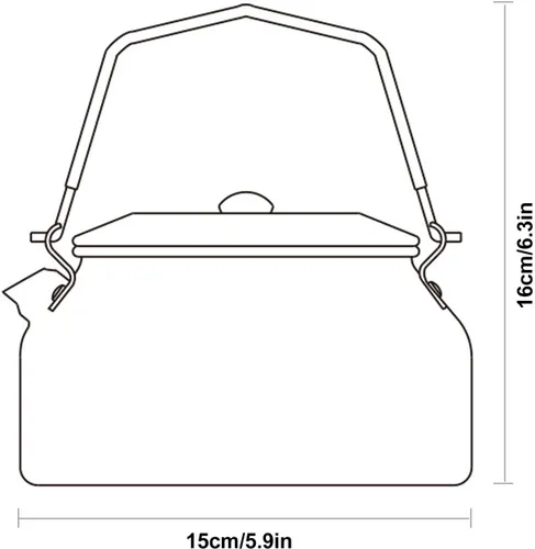 Miniatura 5 de Hervidor de camping portátil de 0.9 litros, cafetera portátil para exteriores, senderismo, equipo de cocina, hervidor de agua caliente con bolsa