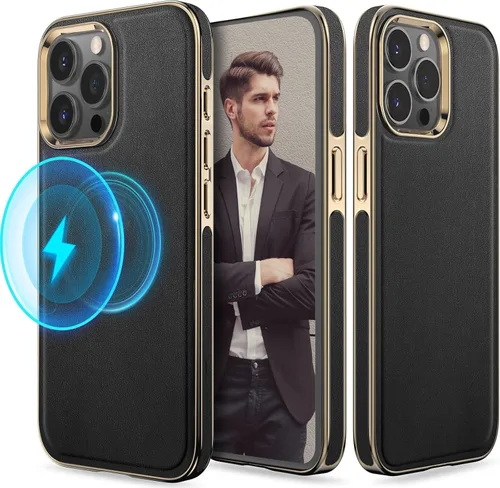 Miniatura 12 de LOHASIC Funda de cuero para iPhone 17 Pro, compatible con MagSafe Professional Business Style Funda protectora de piel sintética de primera calidad