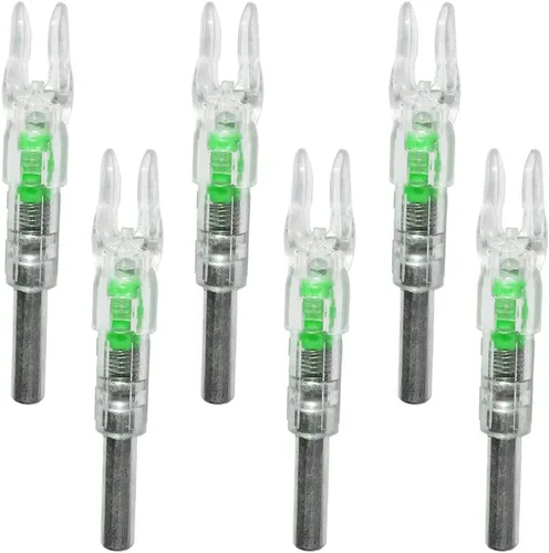 Miniatura 6 de Reikawa S - Nocks iluminados para flechas con .244 golpes de luz que se encienden automáticamente al disparar, paquete de 6 Azul