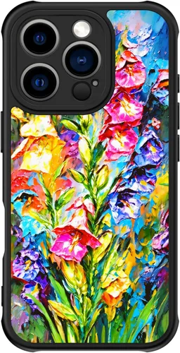 Miniatura 44 de FUNMIKO Funda para iPhone 16 Plus, carga inalámbrica y protección de grado militar, diseño floral moderno para mujeres y niñas, funda antideslizante