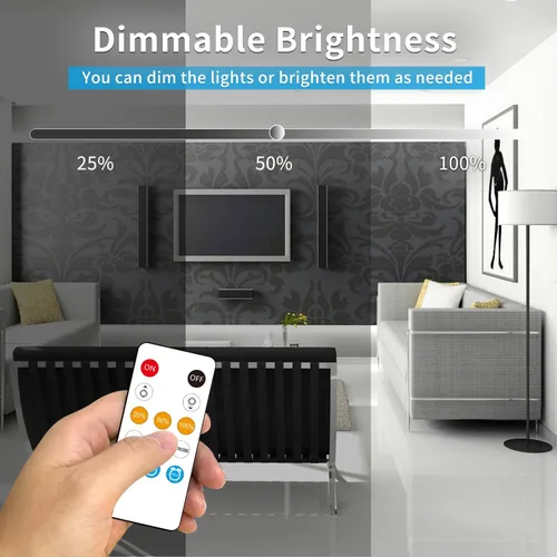 Miniatura 2 de Tira de luces LED COB de 32.8 pies, CC 24 V, regulable, 6000 K, luz de cinta LED flexible blanca para dormitorio, con control remoto y aplicación