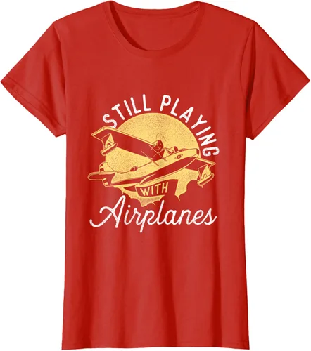 Miniatura 73 de Still Playing With Airplanes - Camiseta de control remoto RC Avión Piloto, Negro