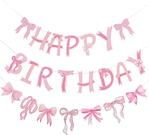 Miniatura 11 de Decoraciones de Cumpleaños con Lazo Negro Pre-encordado, Decoraciones de Fiesta Coqueta Negra, Suministros de Fiesta con Lazo Incluyen Pancarta