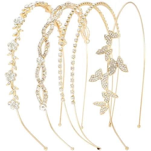 Miniatura 8 de Wecoe Diadema azul real con diamantes de imitación, diadema de flores para niña, diadema de metal de cristal para mujer, regalo de diadema de moda