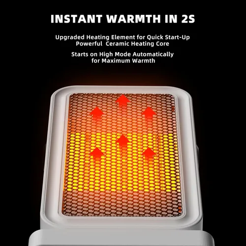 Miniatura 4 de Calentador de espacio pequeño para uso en interiores, calentador de escritorio portátil con calor instantáneo de 2 segundos, calefacción de Blanco