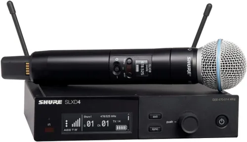 Shure Sistema de micrófono inalámbrico digital SLXD24/B58, incluye transmisor de mano SLXD2 con cápsula de micrófono vocal BETA 58A y receptor de
