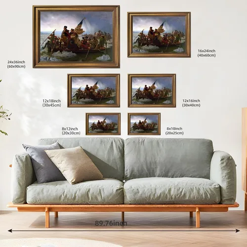 Miniatura 3 de George Washington Cruzando el Delaware Póster - Pósteres de la Guerra Revolucionaria, Arte de Pared Clásico Retro, Historia, Impresión en Lienzo