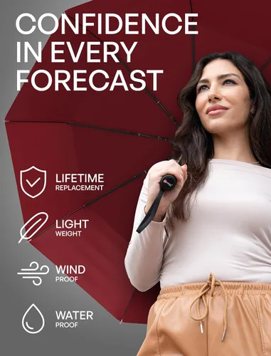 Miniatura 114 de REPEL Windproof Travel Umbrella - Compact & Withstands Winds up to 85MPH , Strongest Premium Auto Folding Umbrella for Rain and Sun - Durable, Light