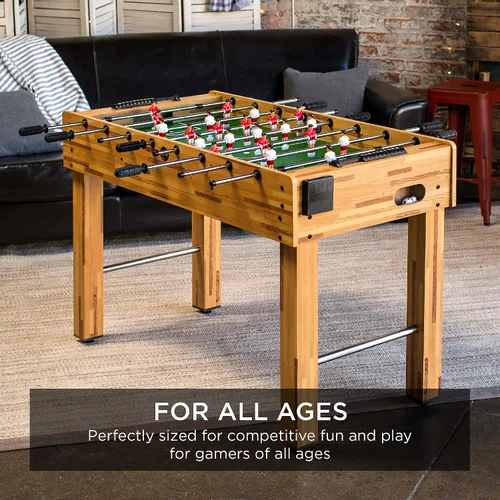 Miniatura 2 de Best Choice Products Mesa de futbolín para niños y adultos, mesa de juegos de fútbol con 2 bolas, 2 soportes para tazas, asas ergonómicas, barras