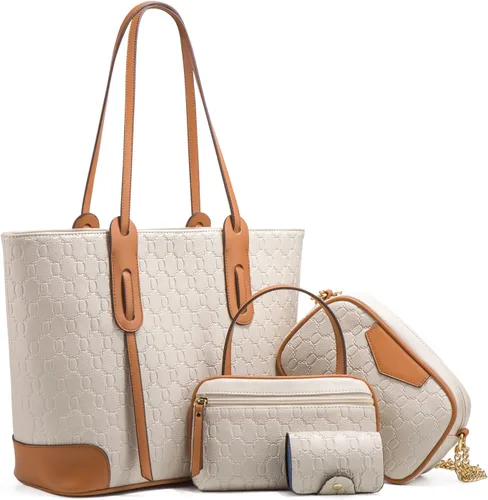Miniatura 9 de Bolso de mano de moda para mujer, bolso de hombro, asa superior, juego de 4 piezas