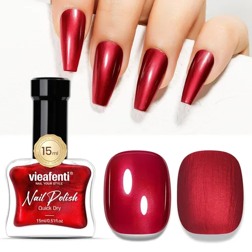 Miniatura 9 de Esmalte de uñas rosa intenso brillante, 0.5 onzas líquidas, esmalte de uñas de secado rápido de alto brillo, aplicación suave de larga duración