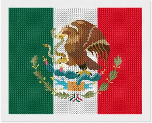 Miniatura 8 de Kits de pintura de diamantes con bandera mexicana para adultos, taladro completo 5D, manualidades para decoración de pared del hogar, regalo