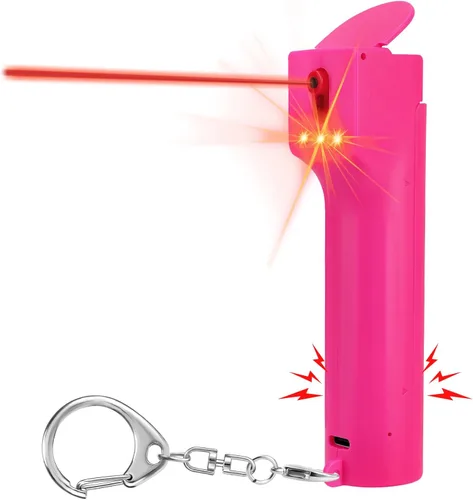 Miniatura 8 de Combo de alarma personal 3 en 1 y espray de pimienta para mujeres, gel de pimienta Red Max y sirena extra fuerte y luces estroboscópicas, tapa