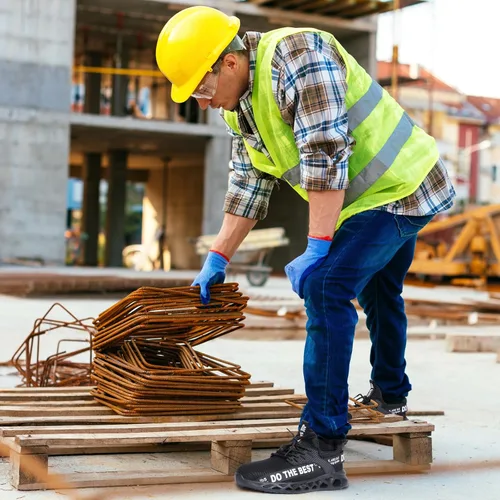 Miniatura 6 de Furuian - Tenis con punta de acero para hombres y mujeres, zapatos de seguridad ligeros, cómodos, a prueba de pinchazos, zapatos de trabajo