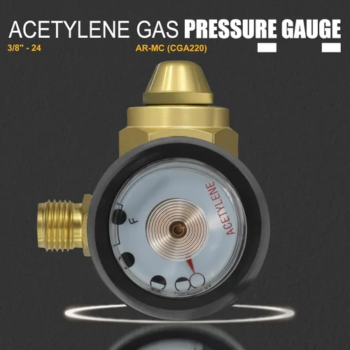 Miniatura 4 de AR-MC CGA200 MC Regulador de acetileno tanque, kit de acetileno estilo turbo a juego, acetileno de aire