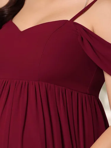 Miniatura 5 de Ever-Pretty Vestido de fiesta de maternidad de gasa con hombros descubiertos y tirantes delgados para mujer 20826