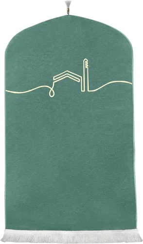 Miniatura 6 de Modefa Alfombra de oración islámica turca, felpilla tejida de lujo, Sajjadah, alfombra minimalista para oración de Ramadán, regalo de Eid, moderna