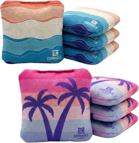 Miniatura 11 de Bolsas Profesionales de Cornhole de Doble Cara - 16 oz 6x6 con Relleno de Resina Premium - Bolsas de Frijoles Pro de Torneo Oficial Rojo/real