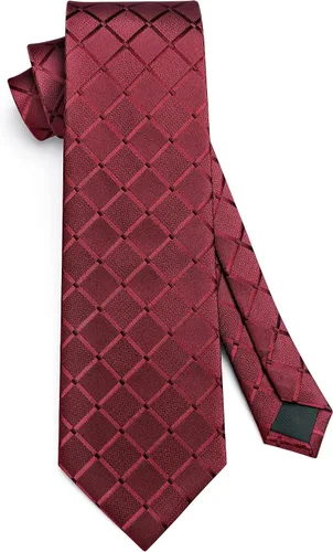 Miniatura 201 de HISDERN Conjunto de corbata a cuadros a cuadros pañuelo tejido clásico formal para hombre corbata y bolsillo cuadrado