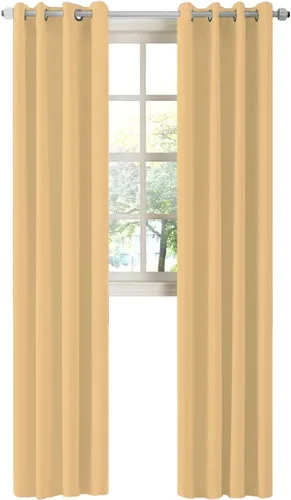 Miniatura 95 de LA PALMA Cortinas opacas con aislamiento térmico y ojales, para sala de estar, dormitorio, paquete de 2 paneles