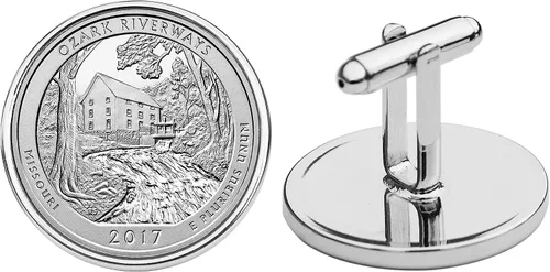 Miniatura 2 de US 2017 Missouri Ozark National Scenic Riverways Quarter BU Uncirculated Coins Cufflinks NEW