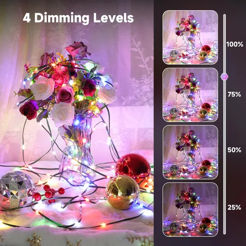 Miniatura 5 de Mlambert - Luces de Navidad de 1050 LED, 344 pies, luces de hadas impermeables para exteriores con control remoto, 8 modos, iluminación