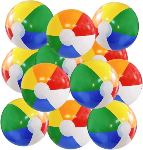 Miniatura 10 de Beach Balls 3PCS, 16'' Inflatable Beach Balls for Kids Bulk, Swimming Pool Toys Beach Toys for Summer Water Games, Hawaiian Tropical Theme Party
