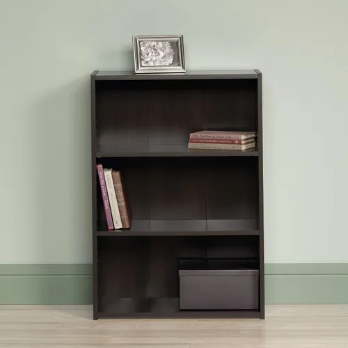 Miniatura 2 de Sauder Beginnings - Librero de 3 estantes, estantería con estantes de almacenamiento ajustables, en acabado de madera media Cinnamon Cherry