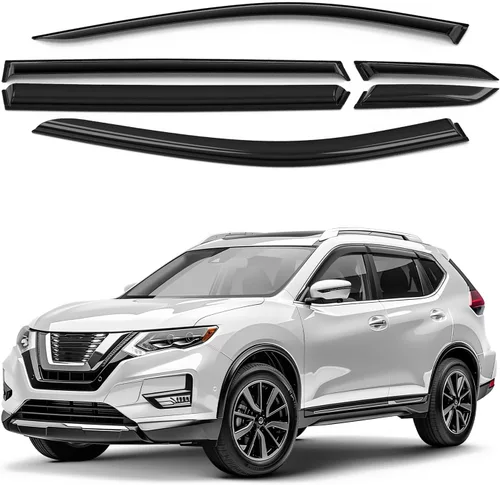 Miniatura 18 de Deflectores de ventana tintados ahumados con cinta adhesiva para ventana lateral, deflectores de lluvia compatibles con Toyota RAV4 2013-2018 - 4