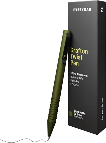 Miniatura 24 de Everyman Black Grafton - Bolígrafo de gel recargable súper mate de clic completo Herramienta de escritura EDC duradera con agarre profundo Flujo