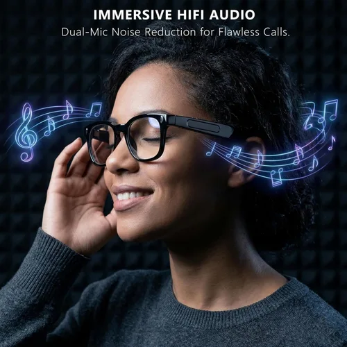 Miniatura 8 de Lentes inteligentes Ai 2026 para hombres y mujeres, gafas de cámara HD 4K de 8 MP, batería de 410 mAh, admite grabación de fotos/videos/audio