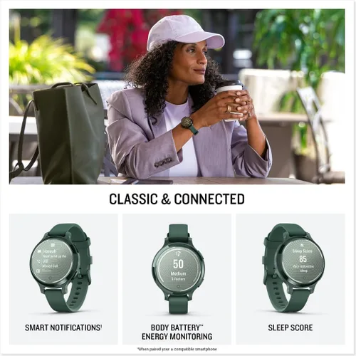 Miniatura 4 de Garmin Lily® 2 Active, reloj inteligente pequeño y elegante, GPS incorporado, pantalla oculta, lente estampada, hasta 9 días de duración