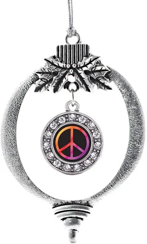 Miniatura 96 de Inspired Silver - Twin One - Adorno festivo de Navidad de plata - Adorno festivo de árbol de Navidad con dije de círculo y circonita cúbica