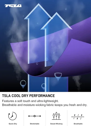 Miniatura 5 de TSLA - Pantalones cortos para correr para hombres, pantalones cortos deportivos para entrenamiento y ejercicio, de secado rápido, pantalones cortos
