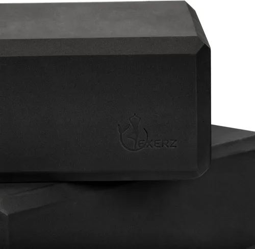 Miniatura 8 de EXERZ Bloques de yoga, paquete de 2, bloques de gimnasio, ladrillos de entrenamiento de fitness, soporte de mano elástico para pilates antideslizante