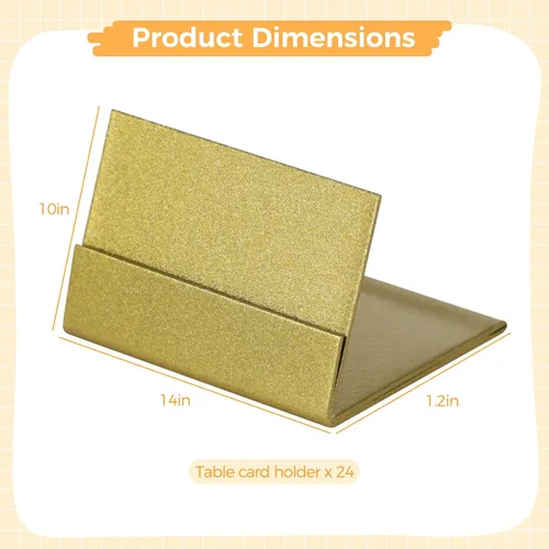 Miniatura 4 de OMISTAR 24 portatarjetas de latón – Portatarjetas de mesa de latón dorado de acero inoxidable, soportes de exhibición de tarjetas en forma de L