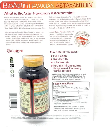 Miniatura 2 de BioAstin Astaxantina hawaiana 12 mg, 120 geles blandos