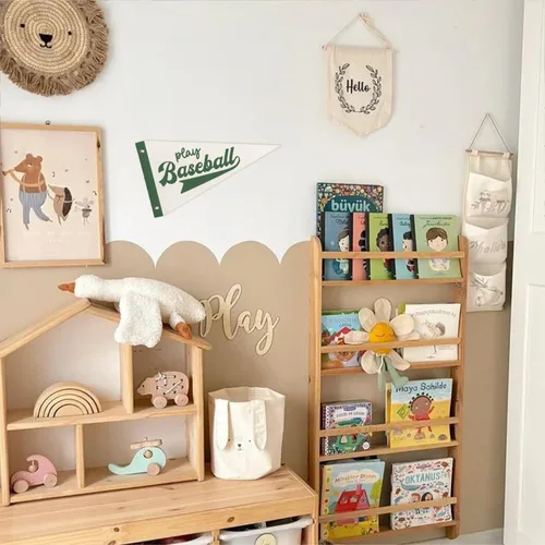 Miniatura 4 de Decoración para Sala de Juegos y Guardería para Niños, Banderas de Pennant de Béisbol para Jugar, Arte de Pared Retro Verde para Decoración