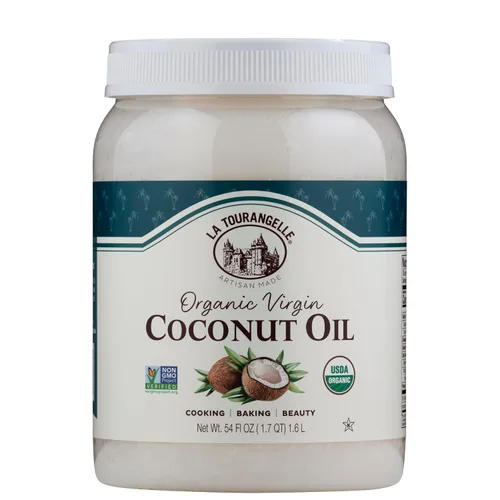 Miniatura 7 de La Tourangelle, Aceite de coco orgánico, refinado, para cocinar, hornear, cabello y cuidado de la piel, prensado con expulsor, 14 fl oz