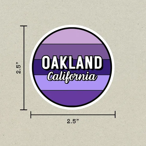 Miniatura 2 de Oakland California Travel Sticker, 2.5" Multiple Colors, Laptop Water Bottle Planner Journal, Collectible Places I've Been, Luggage Decal (Lavender)