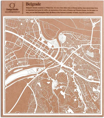 Miniatura 114 de O3 Design Studio Aberdeen - Mapa de papel cortado en papel blanco de 12 x 12 pulgadas