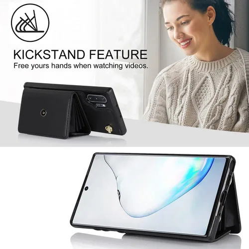 Miniatura 6 de Asuwish Funda de teléfono para Samsung Galaxy Note 10 5G con bloqueo RFID, tarjetero de crédito, correa cruzada de muñeca, accesorios de cuero