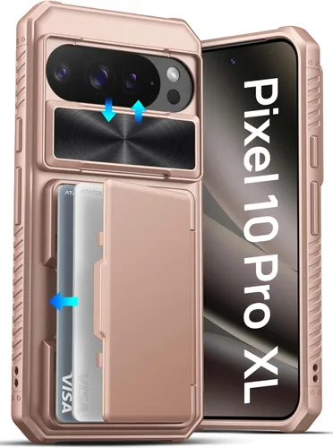 Miniatura 12 de ATATOO Funda tipo cartera para Google Pixel 10 Pro XL, tarjetero integrado (3-5 tarjetas) [bloqueo RFID] y cubierta de cámara deslizante, protección