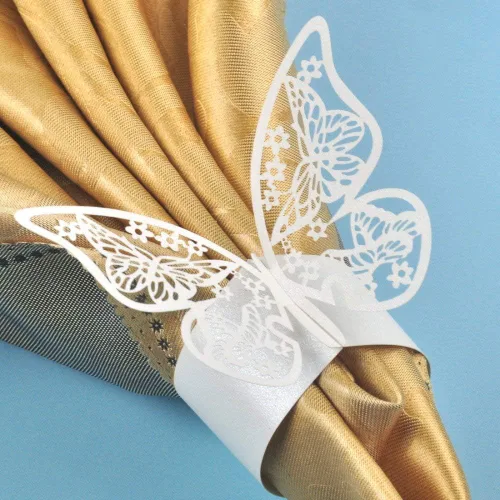 Miniatura 5 de 50 servilleteros de mariposa cortados con láser para cenas, mesas, diarios, bodas, aniversarios, fiestas, decoración de baby shower, suministros
