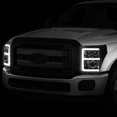 Miniatura 7 de DNA MOTORING HL-HPL-LED-FSU13-SM-AM-T2 Par de faros delanteros LED E-Styling DRL de repuesto compatible con Ford F-250 F-350 F-450 F-550 Super Duty