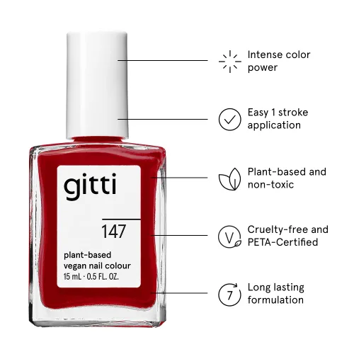 Miniatura 78 de gitti Esmalte de uñas a base de plantas No tóxico, libre de 30, basado en ingredientes de origen natural, libre de crueldad, vegano