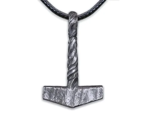 Miniatura 134 de Viking Thors Hammer Necklace Pendant - Vegvisir Aegishjalmur Helm of Awe Raven Huginn Muninn Pendant Necklace Amulet Talisman - Thor Necklace